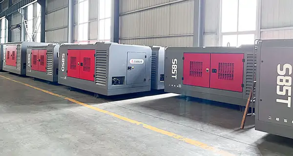 D miningwell S85T diesel powered air compressor 24 m3/min 22bar 228kW portable air compressor for truck tires